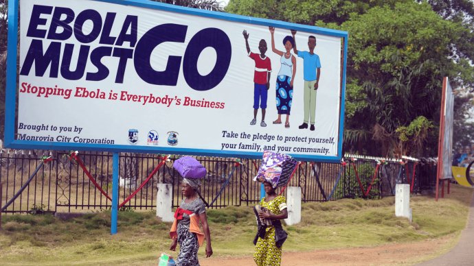 Ebola must go poster in Liberia